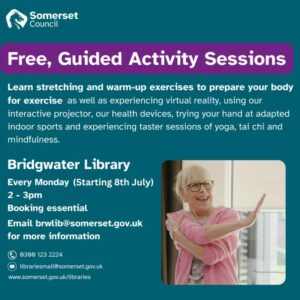 Activity Sessions at Bridgwater library Poster