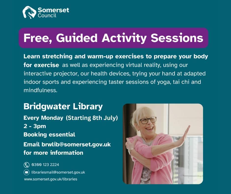 Activity Sessions at Bridgwater library Poster