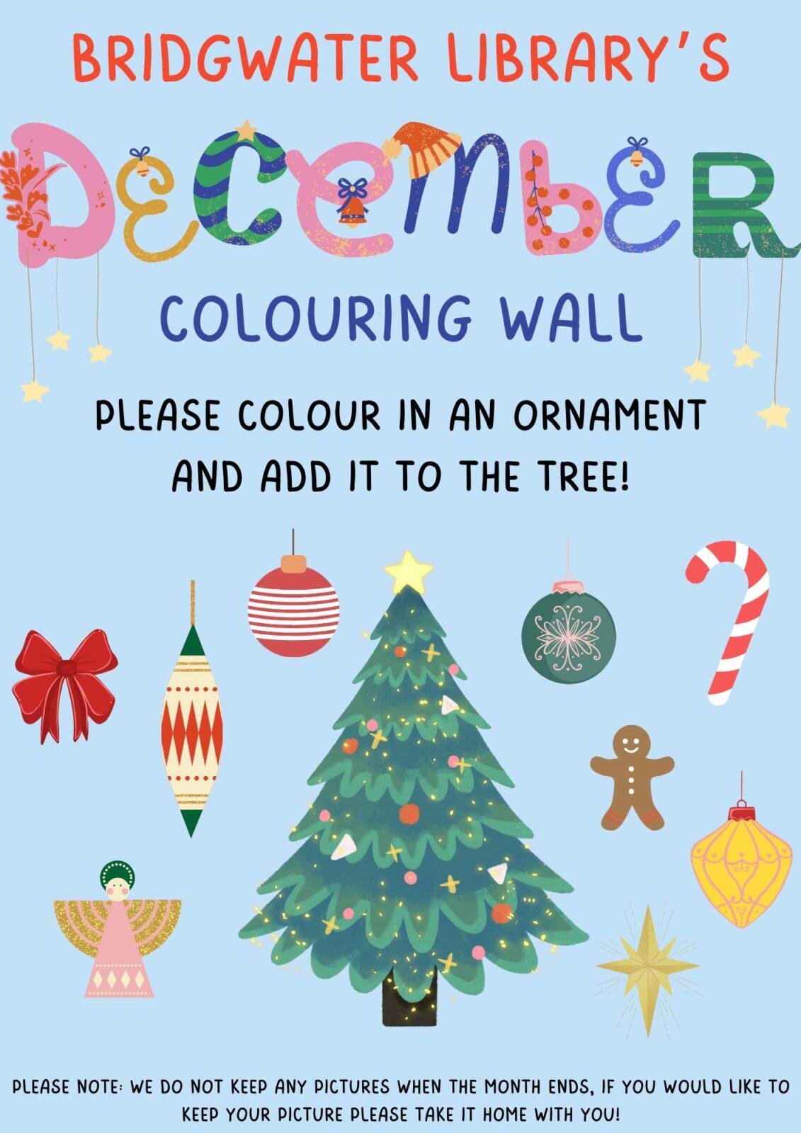 December colouring wall