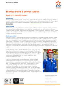 Hinkley Point B April 2019 Report