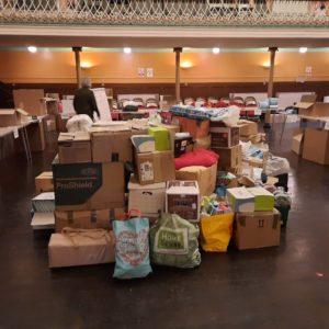 Aid donations in the Town Hall Bridgwater