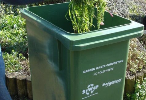 Garden waste putting in weeds tight cropped