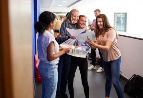 Students collecting exam results